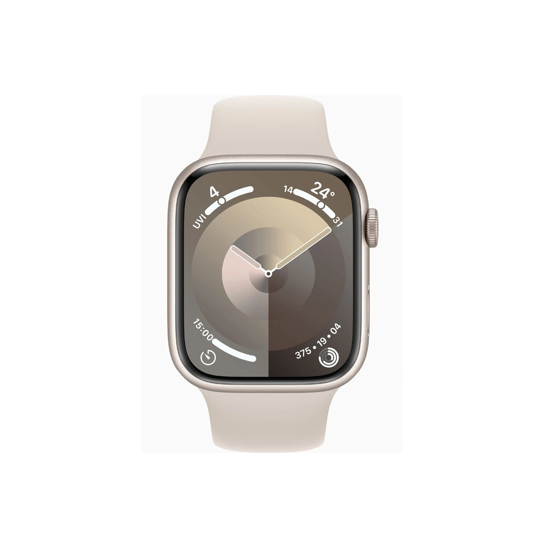 Apple Watch Series 9 GPS, 45MM Starlight Aluminium Case with Starlight Sport Band in Qatar Apple Watch Series 9 GPS, 45MM Starlight Aluminium Case with Starlight Sport Band in Qatar